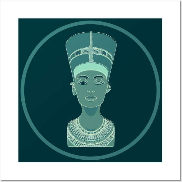 Nefertiti blue Wall Art by Hayh0